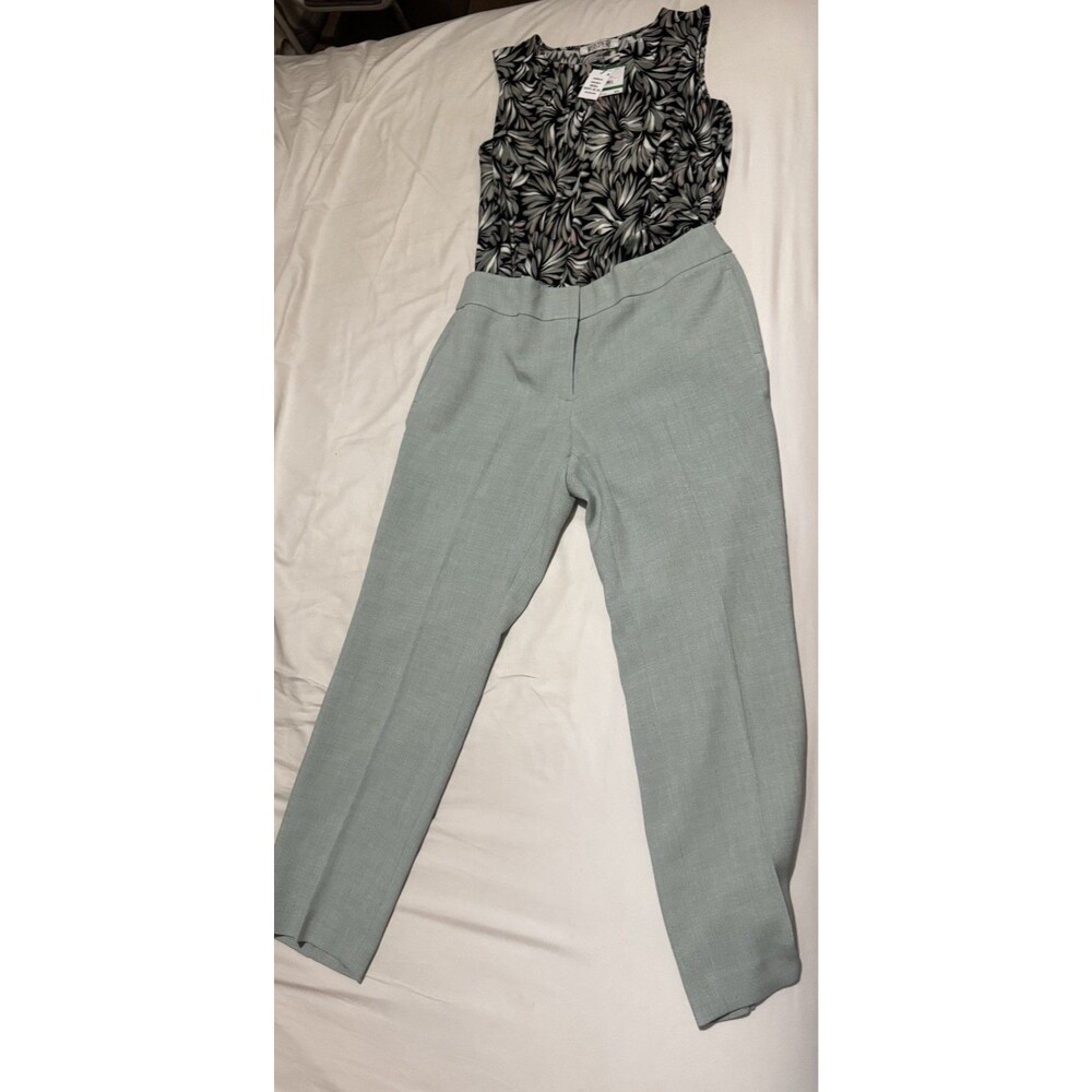 Kasper Women’s Green Stretch Slim Fit Flat Front Straight Leg Dress Pants 12 - Picture 11 of 11
